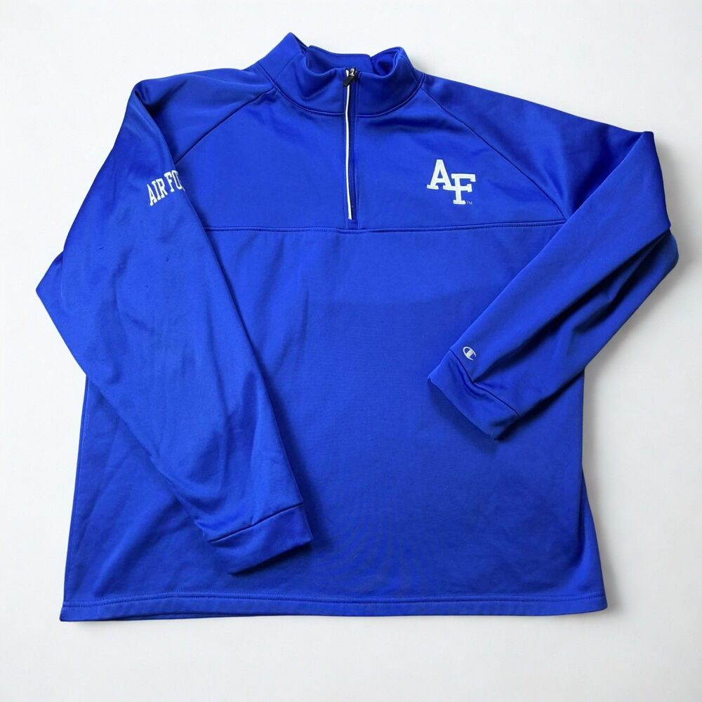 Champion Air Force Falcons Pullover Mens XL Blue Quarter Zip NCAA USAFA